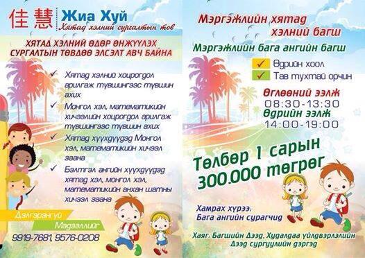 Хятад хэлний Жиа Хуй сургалтандаа элсэлт авч байна