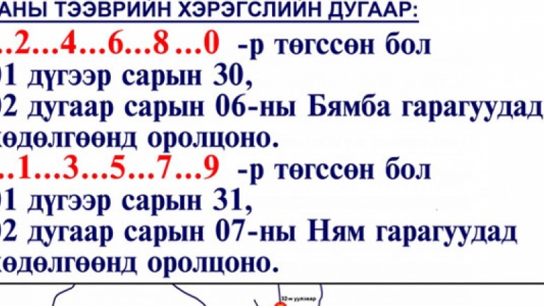 МАРГААШ СОНДГОЙ ТООГООР ТӨГССӨН ТЭЭВРИЙН ХЭРЭГСЭЛ ЗАМЫН ХӨДӨЛГӨӨНД ОРОЛЦОХГҮЙ