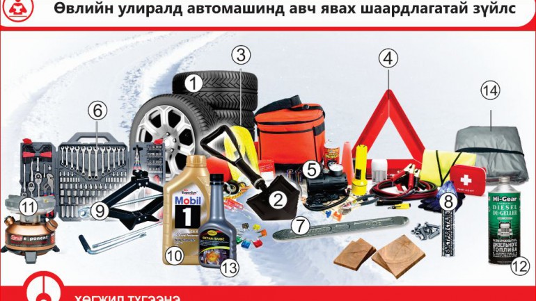 Өвлийн улиралд автомашинд авч явах шаардлагатай зүйлс