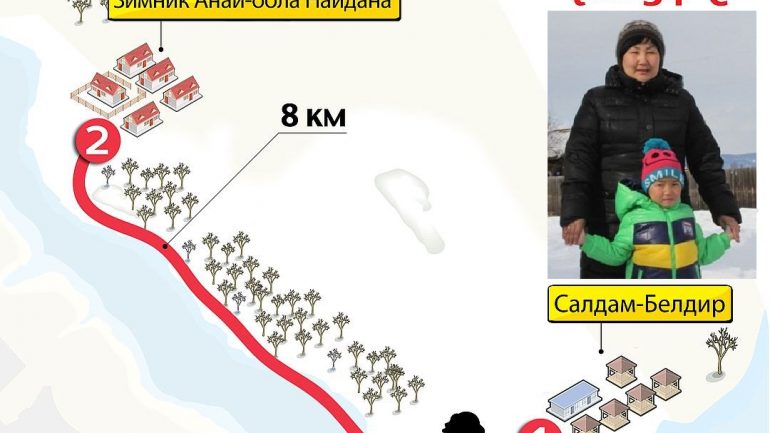 4 настай тува охин Сибирийн тайгаар 8 цаг явжээ